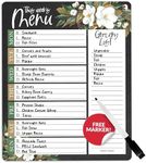 Floral Weekly Dinner Menu Board For Kitchen - Magnetic Meal Planner For Refrigerator, Weekly Menu Board Meal Planner for Fridge, Weekly Meal Planner for Fridge Menu Planner Weekly Dry Erase Board