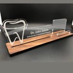 WEHATKE Personalized/Customized Dentist Desk Name Plate Gift with Name & Logo | dantist Doctor Card Holder Desk top