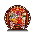 AUTOEASY Ram Darbar Idol for Car Dashboard Acrylic Antic Round murti ram parivar Idol for Home Spiritual Gift Temple Pooja Home Decor Office Study Table Holy Showpiece Figurine