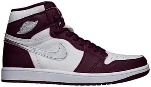 Nike Men's Air Jordan 1 Retro High Sneaker, Bordeaux/White-metallic Silver, 10