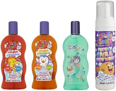 Kids Stuff Crazy | Kids Bubble Bath & Wash 4 Piece Bundle | Contain 3 x Bubble Baths (300ml) & 1 x Hair & Body Wash (200ml) | Dermatologically Tested | Mild & Gentle to Skin | Vegan | Cruelty-Free
