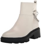 Marc Fisher Women's Waty Chelsea Boot, Cream Leather, 9