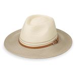 Wallaroo Hat Company Women’s Kristy Fedora – UPF 50+, UV Sun Protection, Sun Hat, Packable Design, Adjustable, Medium Size, Ivory/Stone, One Size