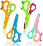 LOVESTOWN Plastic Scissors for Kids, 4 PCS Pre-School Training Scissors Children Safety Scissors Toddler Scissors Age 3 for Toddler Arts and Crafts