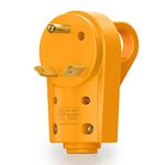 MICTUNING 125V/30Amp Heavy Duty RV Male Plug with Ergonomic Grip Handle, Yellow