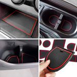 Auovo Anti-dust Non-Slip Door Mats Gate Slot Mat Cup Pads Liner for 2018 up Subaru Crosstrek and Impreza (Pack of 14, red)