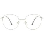 Roshfort Unisex Eyeglasses For Men Women Spectacle Frames Light Weight Blue Ray Blocking Glasses For Computer Zero Power Bluecut lens Round Medium Size M-3140 Frame Silver