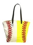 Cocomo Soul Baseball Softball Canvas Tote Bag Handbag Large Oversize Sports 20 x 17 Inches