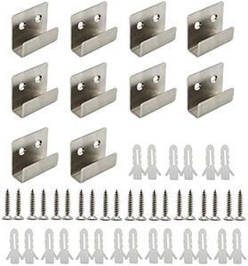 Ulifestar Stainless Steel Tile Bracket Billboard Holder, Wall Mounted Hanger Fastener Utility Hooks for Ceramic Tile Display with Installation Screws 10 Pack 40 x 35 x 11mm, Silver