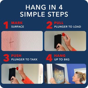 Takker Picture Hanging Tool Kit – Easy Wall Mounting Set