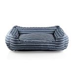 PAWPOURRI Ultra Soft Blue Bolster Pet Bed for Medium Dogs and Cats | Cuddler Bed | PolyFibre Filling | 100% Polyester | Washable Cover (Small Size)