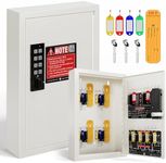 Grimtron 40 Keys Electronic Key Lock Box for Keys with Code, Private/Public/Password Hiding Mode Key Cabinet Wall Mount for Garage/Property Management Key Storage
