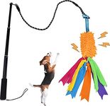 ASOCEA Dog Flirt Pole,Interactive Dog Toys with Squeak Rope,Dog Tug Bungee Chase Teaser Wand Lure Stick for for Large Medium Small Dogs Puppy Outdoor Training Exercising