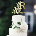 Party to Be Personalized Wedding Cake Topper in Acrylic Custom Bride and Groom Initial Cake Topper Cake Decoration (Design 03)