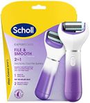 Scholl ExpertCare 2-in-1 File & Smooth. Dual Speed Pedi Electric Foot File for Hard Skin and Callus Removal. Batteries Included