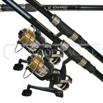 Oakwood 2 X CARP STALKER FISHING RODS 8FT & 2 RS60 COARSE FISHING BTR REELS + LINE TACKLE