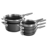 Calphalon Premier Space-Saving Stackable 8 Piece Pot and Pans Set, Hard-Anodized Nonstick Cookware w/MineralShield Technology, Dishwasher & Oven Safe