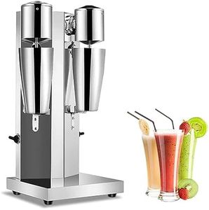 tonchean Milkshake Maker Double Head Milk Shake Machines Commercial Milk Shake Maker Stainless Steel Milkshake Blender Electric Milkshake Maker Machine Two-Speed 110V 180W