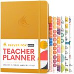 Clever Fox Teacher Planner – School Year Planner with Calendars & Lesson Plans – Teacher Plan Book for Classroom & Homeschool Organization - Undated, 18x25cm, Hardcover (Amber Yellow)