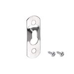 sourcing map Keyhole Hanging Plate, 37mm x 13mm Single Hole Hook for Picture Frames with Screws, 20 Pcs (Silver)