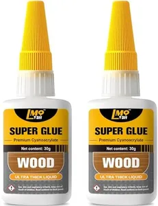 Wood Super Glue Liquid, Clear Instant Cyanoacrylate Adhesive for Wood Crafts Repair Woodworking, All Purpose CA Glue for Shoe Ceramic Plastic Leather Glass Model Metal Pottery Aquarium Porcelain Stone