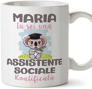 Mugffins Tazza Personalizzata in ceramica per ASSISTENTE SOCIALE donna 11 oz / 350 ml - In italiano - Koalificati Personalizzati - Idea regalo per compleanno, anniversario, natale, laurea