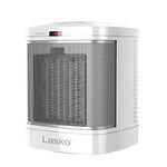 Lasko CD08200 Small Portable Ceramic Space Heater for Bathroom and Indoor Home Use, White, 6" L x 6" W x 7.65" H