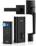 DESLOC Fingerprint Smart Lock K120 with Handle Set, 15,000mAh Battery (Up to 16 Months), Keyless Entry Door Lock with Built-in WiFi, IP65 BHMA Grade 3 Deadbolt for Home, Rental & Airbnb, Black