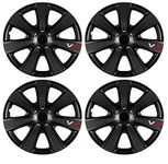 UKB4C 15" 4 x Alloy Look Black VR Carbon Effect Multi-Spoke Wheel Trims Hub Caps Covers Protectors