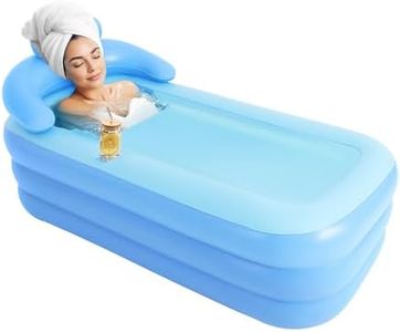 Adults Inflatable Bathtub, Portable Bath Tub with Inflatable Pillow, Foldable Large Blow Up Bathtub, Freestanding Adult Soaking Bath Tub, Space-Saving, Easy to Store, Home Spa Tub,160 x 84cm