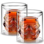 Creative Whisky Sobriety Glasses, Whiskey Carafe, Flask Carafe for Wine, vodka, Scotch, Bourbon, Liquor - 150ml Gifts for Men, 2 pcs