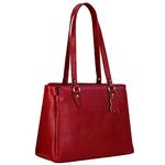 RICHSIGN LEATHER ACCESSORIES Full-Grain Natural Leather Top-Handle satchel Handbags & Shoulder tote Bags For Women (Dimension- L-13 X H-10 x W- 5 Inch | Weight- 0.8 KG / 800 GR (RED)