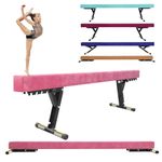 8ft Adjustable Balance Beam, FINCOME Gymnastics Beam High and Low Floor Beam for Kids/Adults, Gymnastics Equipment with Legs, for Exercise Training and Professional, Home or Gymnastics Clubs