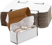 60 Pack White Corrugated Mailer Boxes, Shipping Supplies (2 x 5 x 2 in)