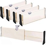 Drawer Dividers 11"-17.3" Adjustable Dresser Drawer Organizers, Drawer Separators for Silverware and Utensils, Tray Organizer for Kitchen, Drawer, Bathroom, Bedroom, Office or Dresser Storage - 4 Pack