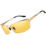 Bircenpro Night Vision Glasses for Driving: HD Al-Mg Frame Night Driving Glasses for Men