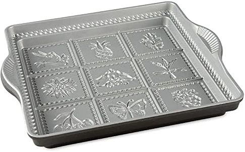 Nordic Ware Cast-Iron Aluminum English Shortbread Pan, Charcoal 9x9 Inches