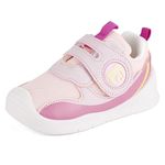 MK MATT KEELY Baby Girls First Walking Shoes Toddlers Breathable Mesh Pre Walker Trainers with Anti-Slip Rubber Sole,Pink,Size 4 UK Child