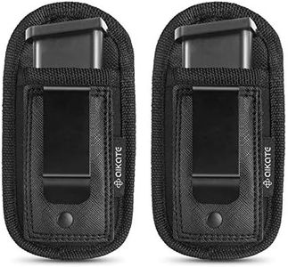 2 Pack Universal Magazine IWB Pouch Concealed Carry 9mm .40 .45 .380 .357, Mag Holster For S&W M&P Sig Sauer Ruger Glock, Fits Any 7 10 15 Round Clips All Pistols, Handgun Ammo Gun Ammunition Holsters