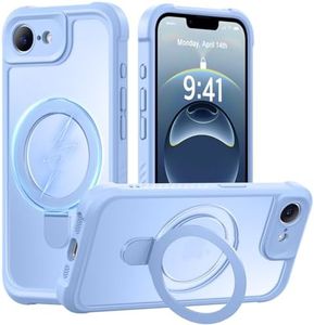 MOCCA Design for iPhone 16e Case with Magnetic Invisible Stand [Full Camera Protection] [Compatible with Magsafe] Military Drop Shockproof Translucent Matte Phone Case Cover 6.1",Light Blue