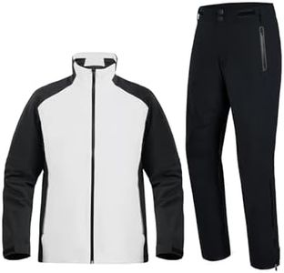 fit space Waterproof Golf Rain Suits for Men Performance Rain Jackets and Pants for All Sports, White-full-zip, XX-Large