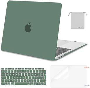 MOSISO Coque Compatible avec MacBook Air 13 Pouces 2020-2018 A2337 M1 A2179 A1932 avec Retina Display, Plastique Coque Rigide&Protection Clavier&Protecteur Écran&Sac Rangement, Vert Minuit