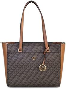 Michael Kors Maisie Grand sac fourre-tout 3 en 1 en cuir galet, marron