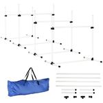 PawHut Dog Agility Equipment Training Height Adjustable Jumps Hurdle 4 Pieces with Carrying Bag for Outdoor