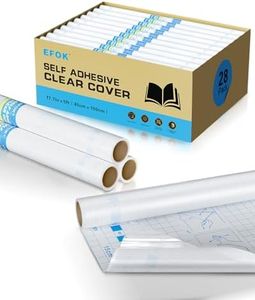 28 Pack Clear Contact Paper Book Cover, Peel and Stick, 17.7in×5ft Total 140ft, Book Covers for Classroom Paperbacks Textbooks, Clear Contact Paper Roll, Self-Adhesive Protector for Crafts