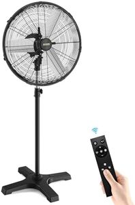 60cm Oscillating Pedestal Fan, 4 Speed Energy Saving Industrial Fan with All Sealed Brushless DC Motor, Cross Base, Adjustable Height, Waterproof Pedestal Fan for Home, Outdoor, Factory
