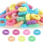 Piriuuo 200 Pcs Baby Hair Bands for Kids, Colorful Baby Hair Bobbles Girl Hair Bands Elastic Soft Toddler Hair Bands Mini Hair Ties Kids Hair Accessories for Children Girls Kids Toddlers