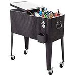 Costway 80 Quart Rattan Ice Chest, 