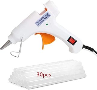 Hot Glue Gun Mini, Hot Melt Glue Gun Set with 30pcs Melt Glue Sticks, Upgraded Muzzle Long Mouth Glue Gun Kit for School DIY Small Crafts, Art, Home Quick Repairs, Festival Decoration (20W, NEW White)