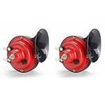 Qiilu 300DB Loud Train Horn for Truck Electric Snail Horns 12V Snail Electric Horn High and Low Dual Tone Horns Waterproof Air Electric Snail Single Horns for Car Motorcycle